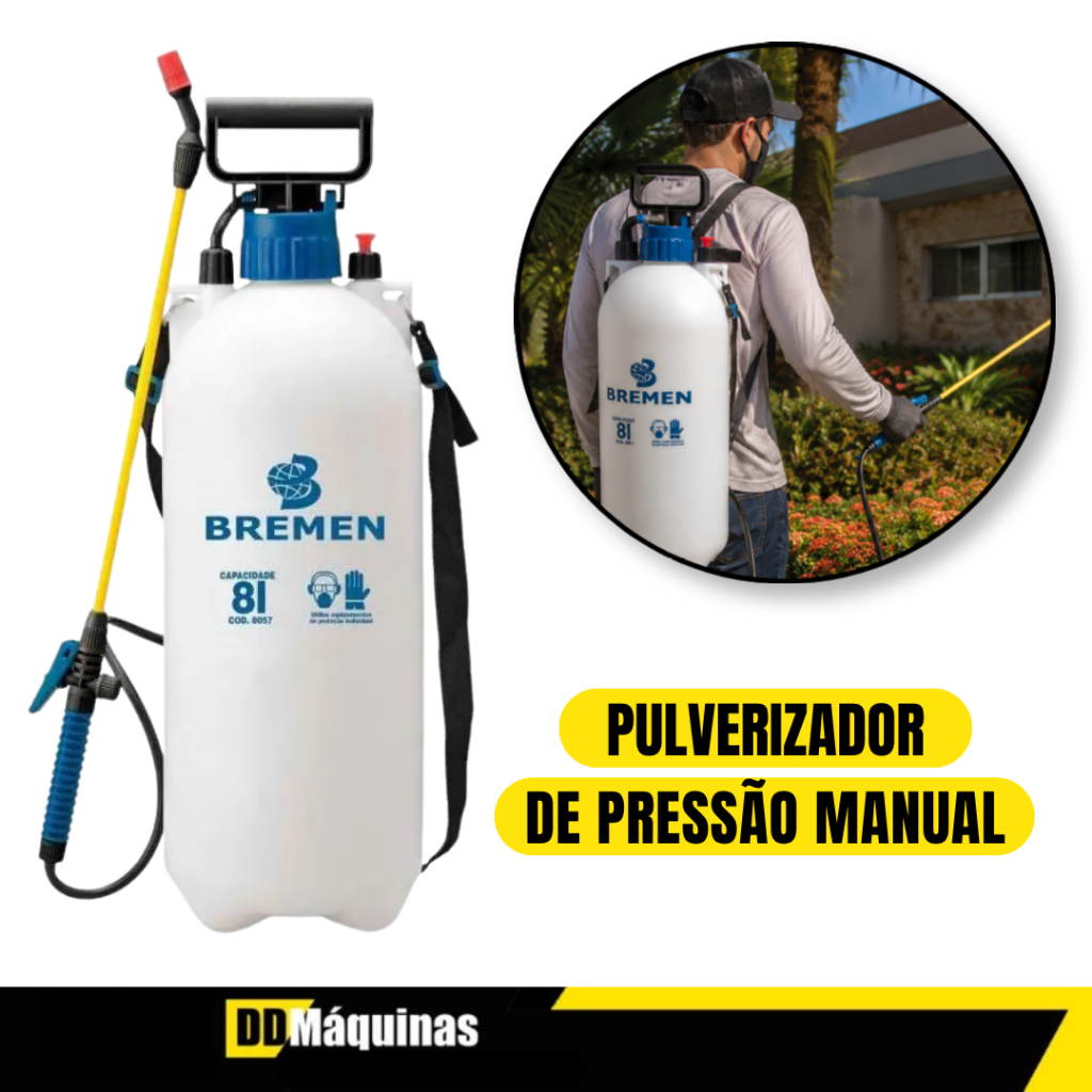 Pulverizador De Pressão Manual Lateral 8 Litros - Bremen