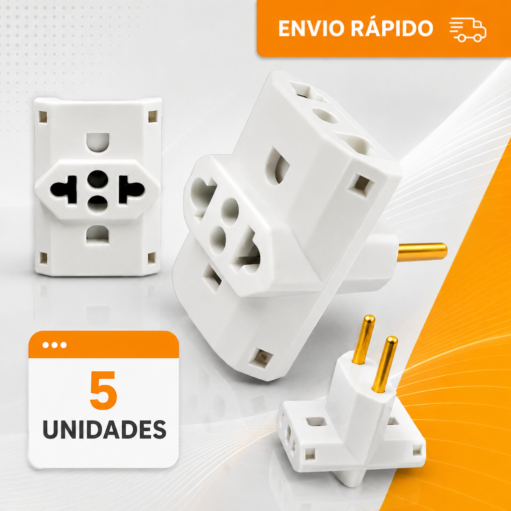Adaptador de Tomada C/5 Benjamin T 10A/20A Pino Maciço Adaptador Resistente