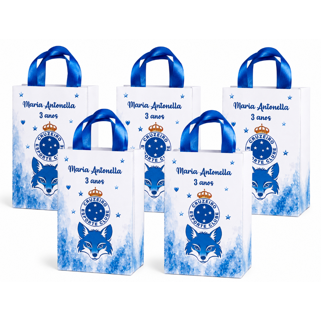 Sacolinha Personalizada Cruzeiro Futebol Infantil – Lembrancinha de Aniversário
