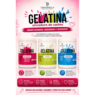 Gelatina Ativadora De Cachos 1Kg Linda&Bella Reparação Cachos Transição
