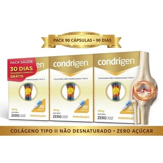 Kit 3 x Condrigen colágeno não hidrolisado Tipo || 40mg 30 cápsulas Pack 90 dias Maxinutri