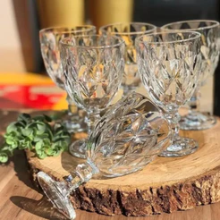 Conjunto de Taças de Vidro 340ml Diamond - 6 Peças Transparente