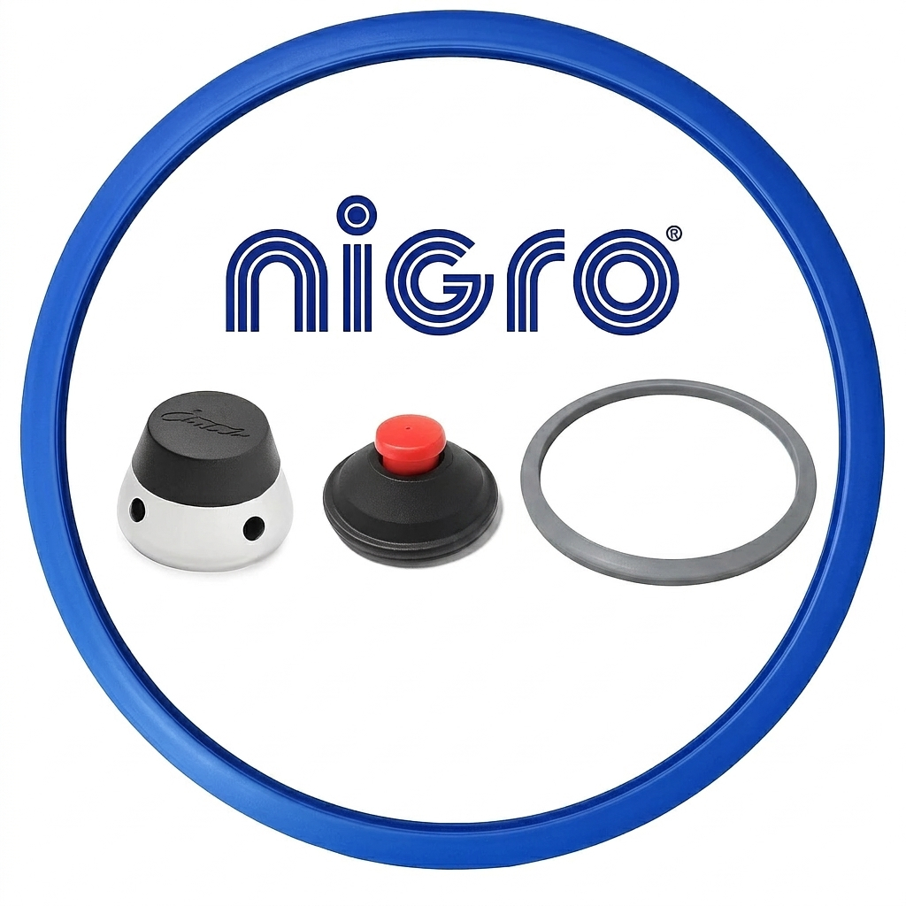 Kit Borracha Panela Pressão Eterna Nigro + Válvula + Pino Capacidade 3/4,5/6/8 Litros