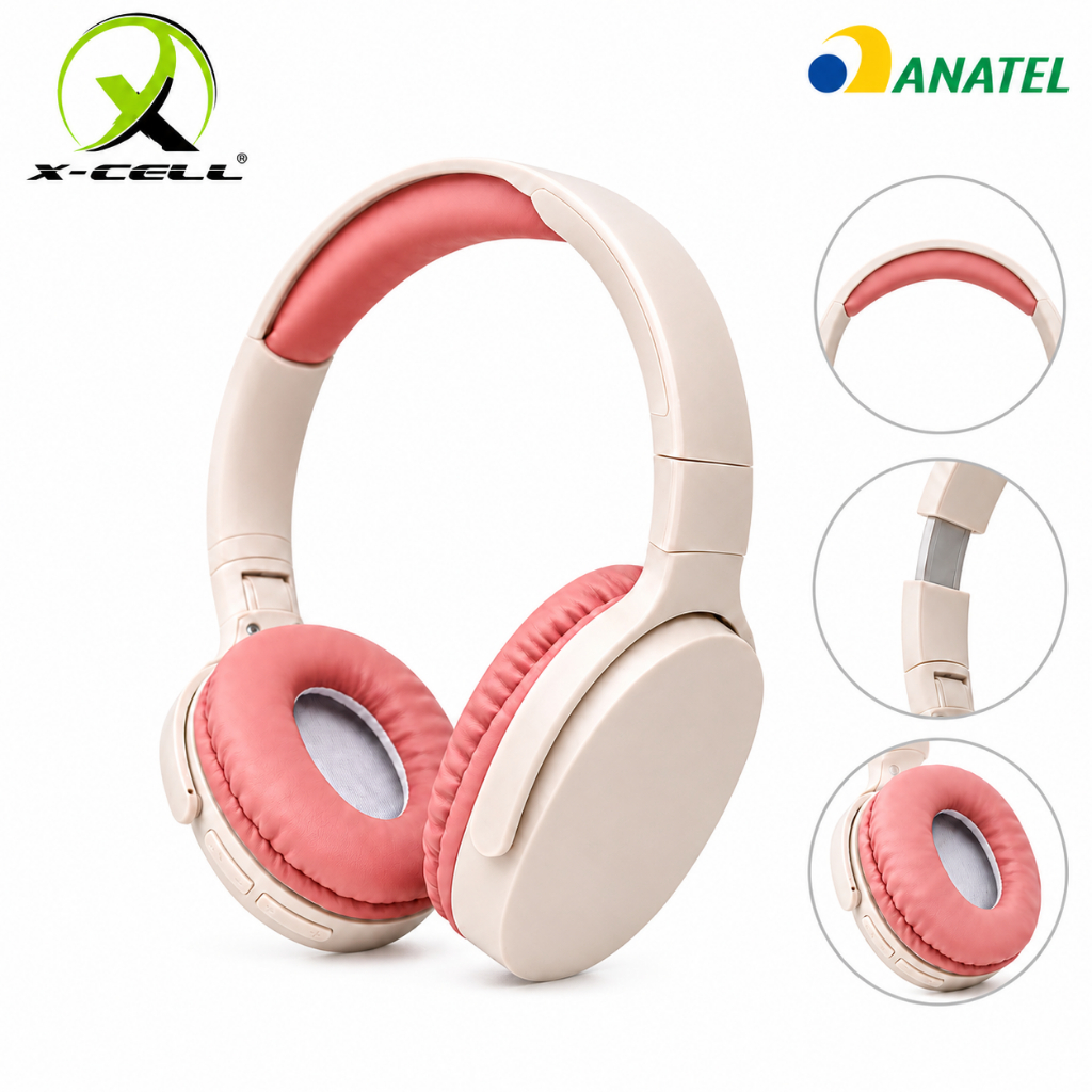 Fone de Ouvido Bluetooth 5.3 Over Ear Sem Fio Confortável Ajustável