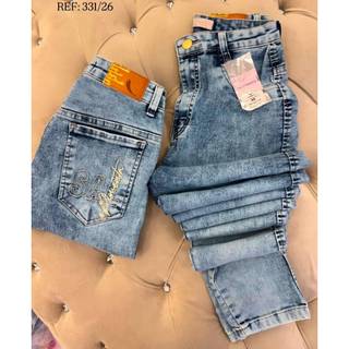 Calça Feminina Plus Size jeans Cintura Alta Sal E Pimenta