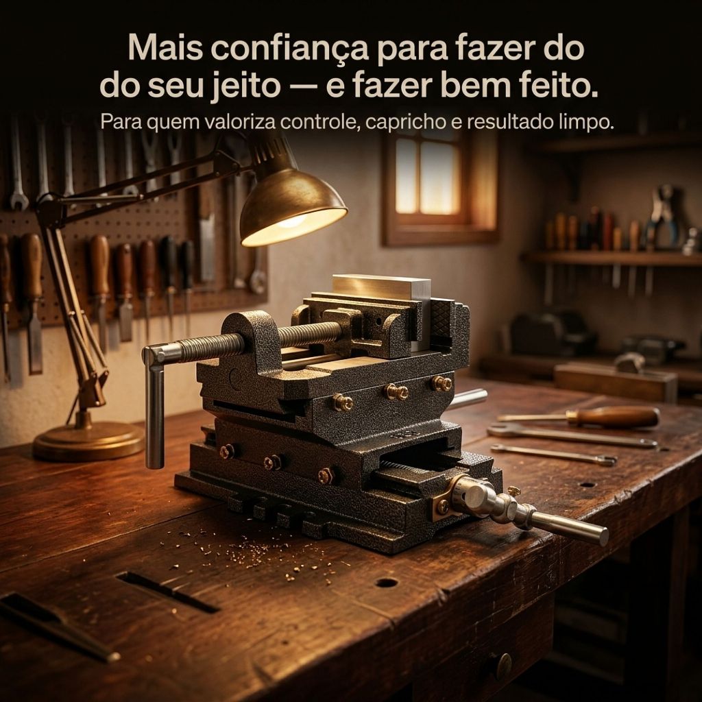 Morsa Coordenada 4 Polegadas para Furadeira de Bancada 100mm Eixos X e Y Ferro Vollekz Profissional · foto 2