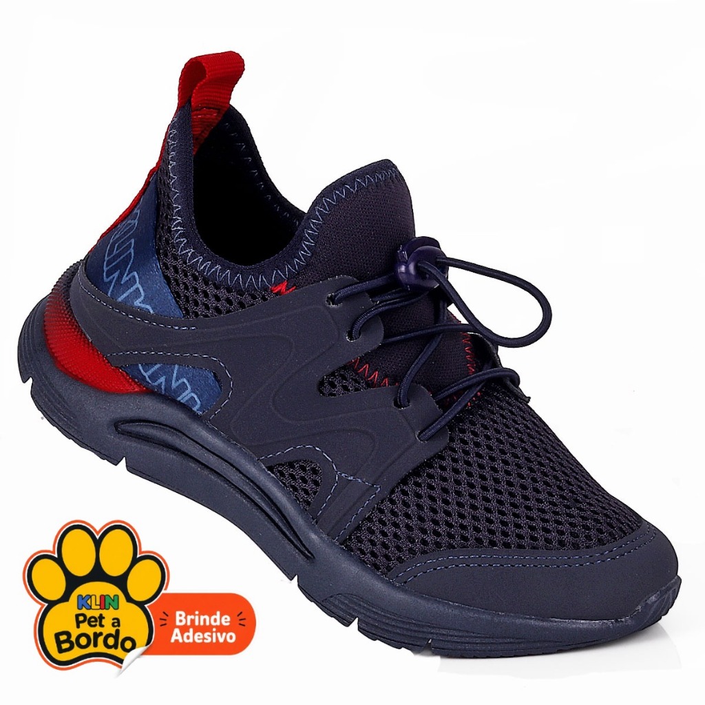 Tenis Infantil Menino New Sport KLIN Calce Fácil Super Confortável - Marinho