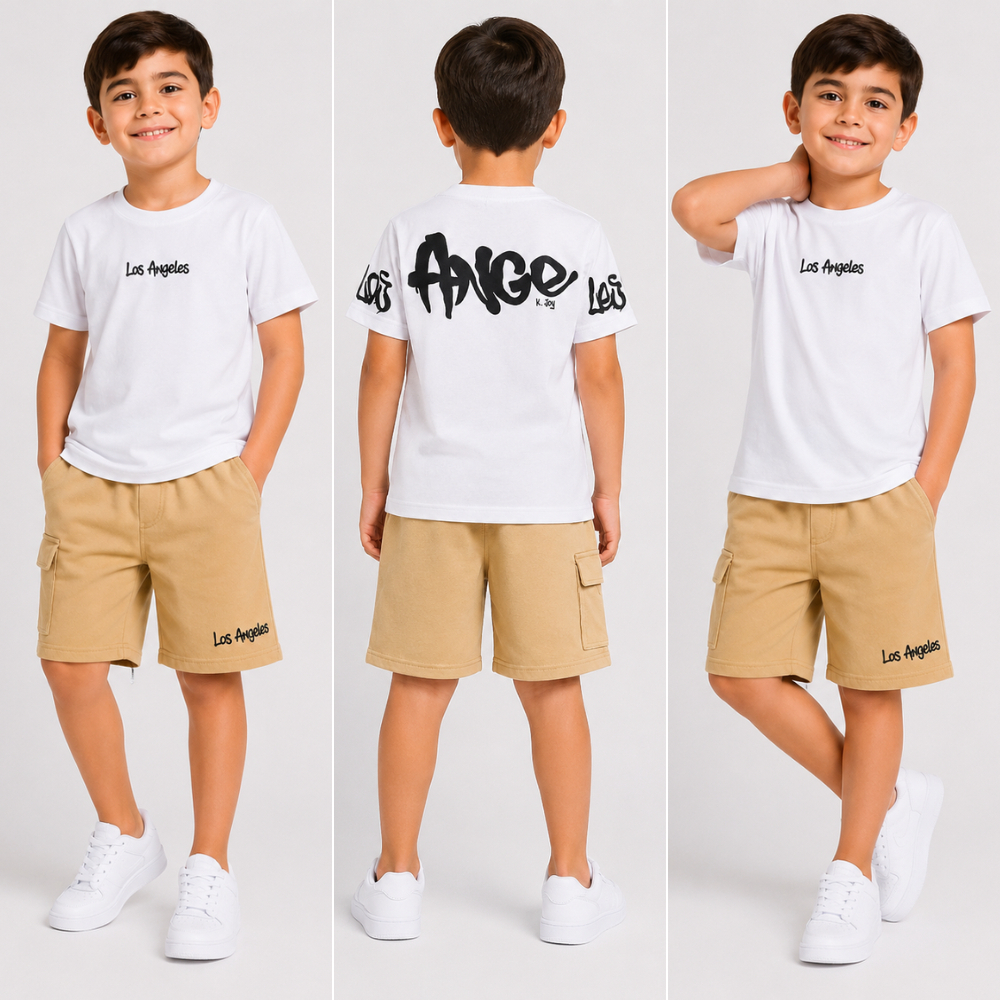 Kit 2 Peças Masculino juvenil Premium lançamento - Conjuntos do 2 ao 12 anos Dry-fit Premium Verão