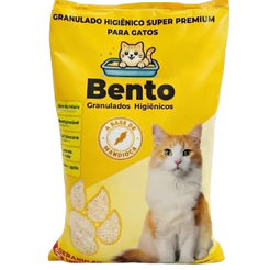 Areia biodegradável para gato higiênica mandioca bento cat granulado grãos grossos rende muito bio