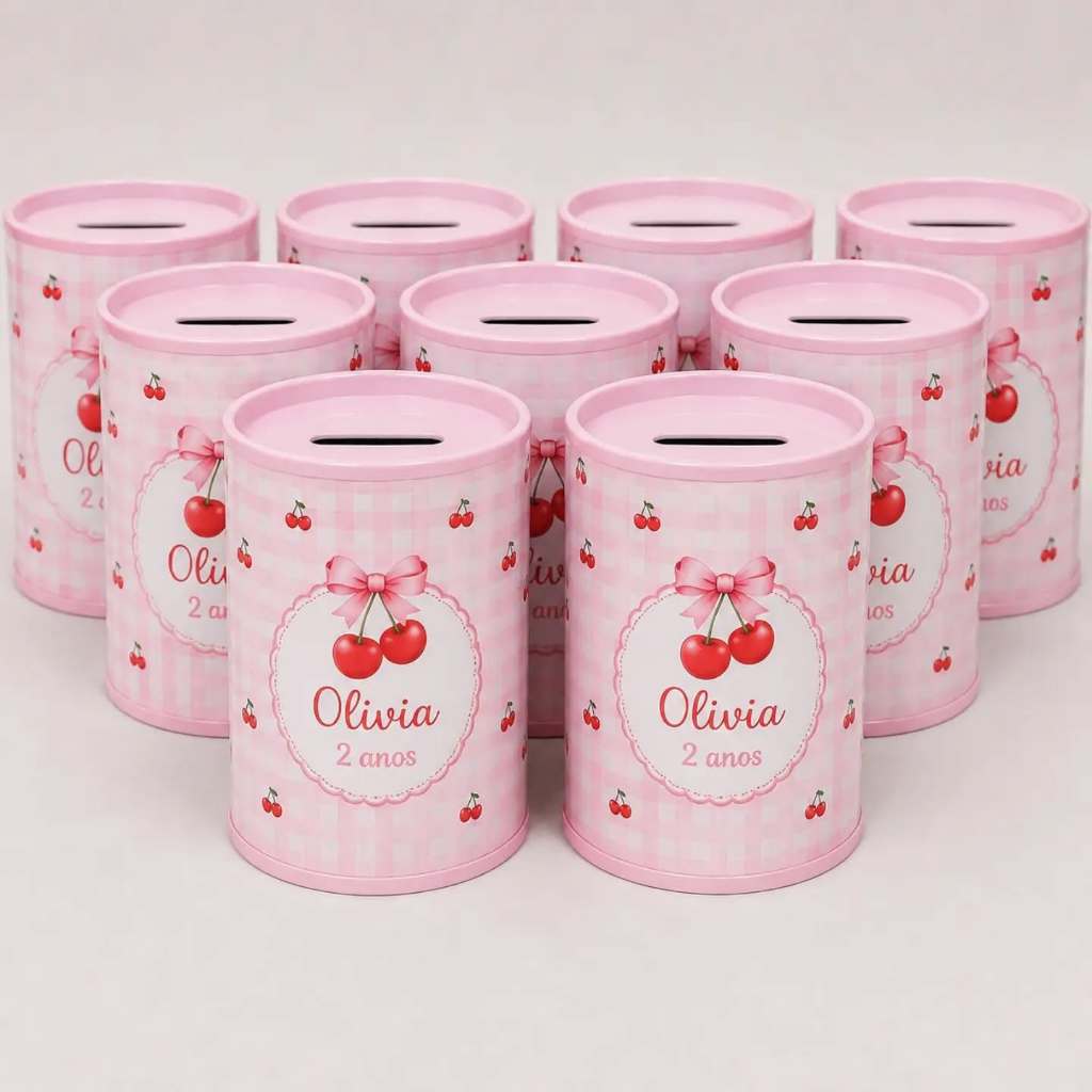 Lembrancinha Cofrinho Personalizado Cerejinha cereja