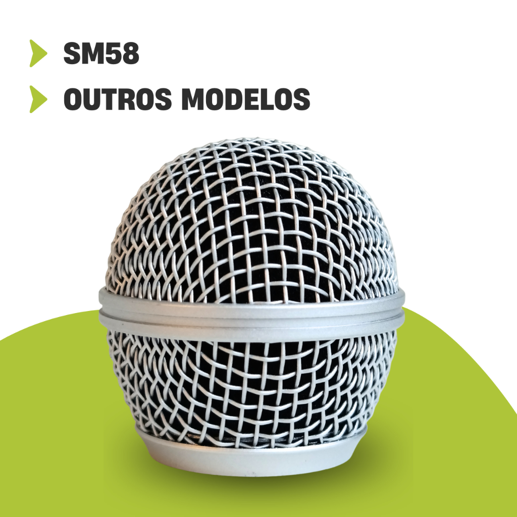Globo Para Microfone Metálico Globo Microfone SM58 Globo de Microfone Sem Fio Profissional