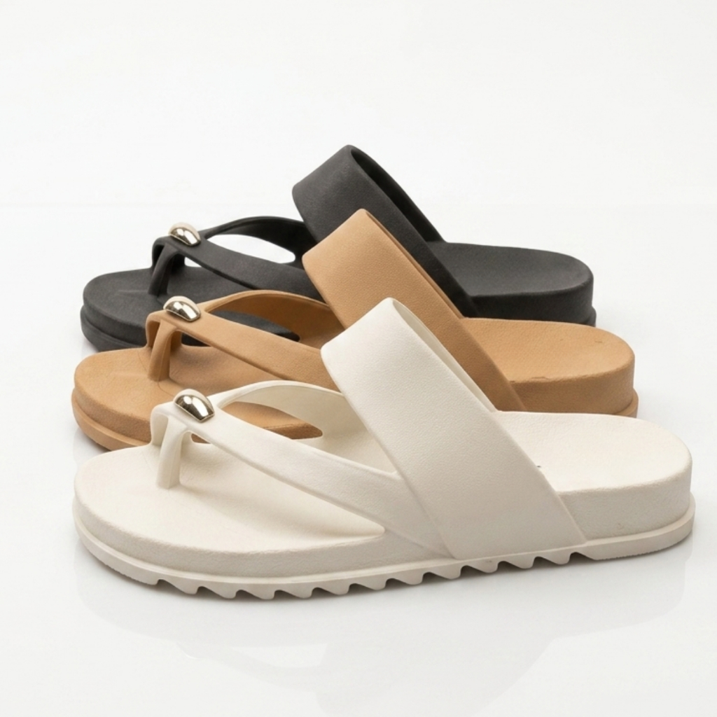Chinelo Papete Feminino Sandália Rasteira Casual Confortável Moderna Feminina 3 Cores