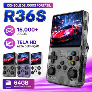 Console Portátil R36S 15000 Jogos Video Game Linux 64GB Tela IPS 3.5 Polegadas Retro Compacto​