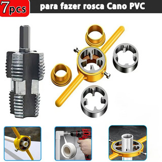 Jogo De Tarraxa Para Canos Tubos Pvc 1/2 A 1" Jogo 8 Peças  1/2 3/4 1" polegada