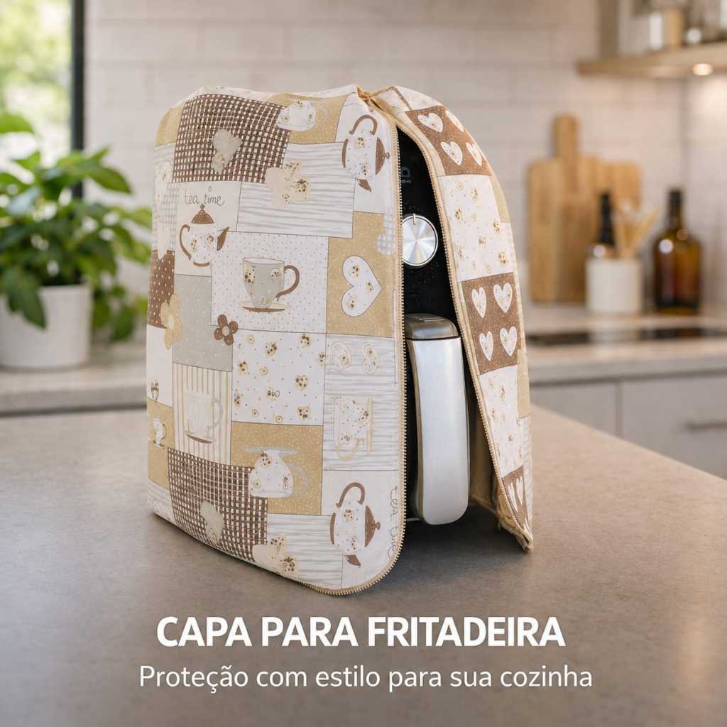 Capa para Fritadeira Elétrica Air Frye 3,5 a 5L VÁRIAS ESTAMPAS - PREÇO DE FÁBRICA (CASA E DECORAÇÃO)