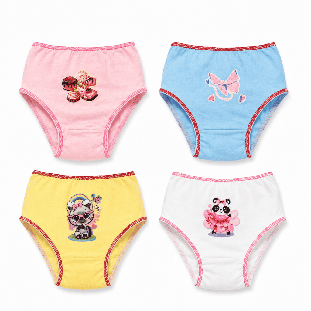  Kit 4 Calcinha Infantil Menina Sortidas Super Confortáveis