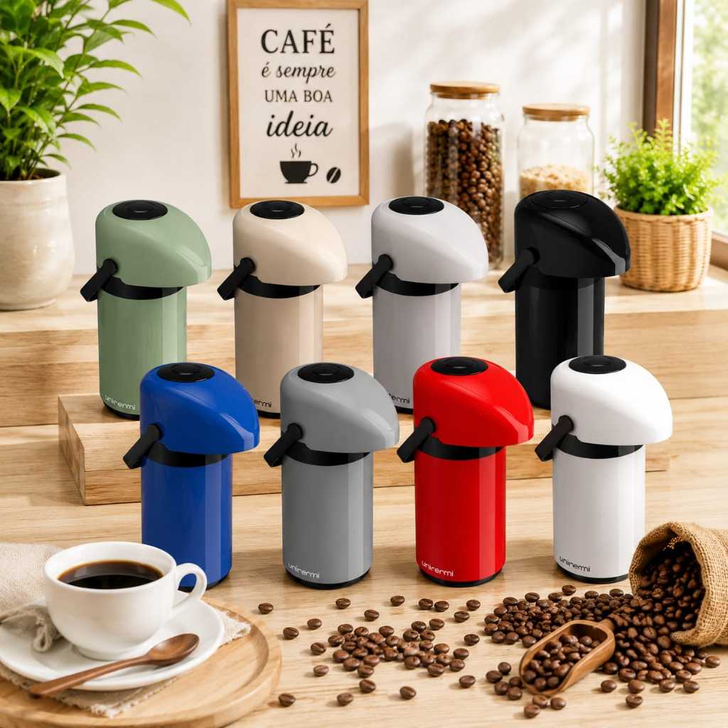 Garrafa Térmica Pressão Para Café 600ml Chá Verona Unitermi