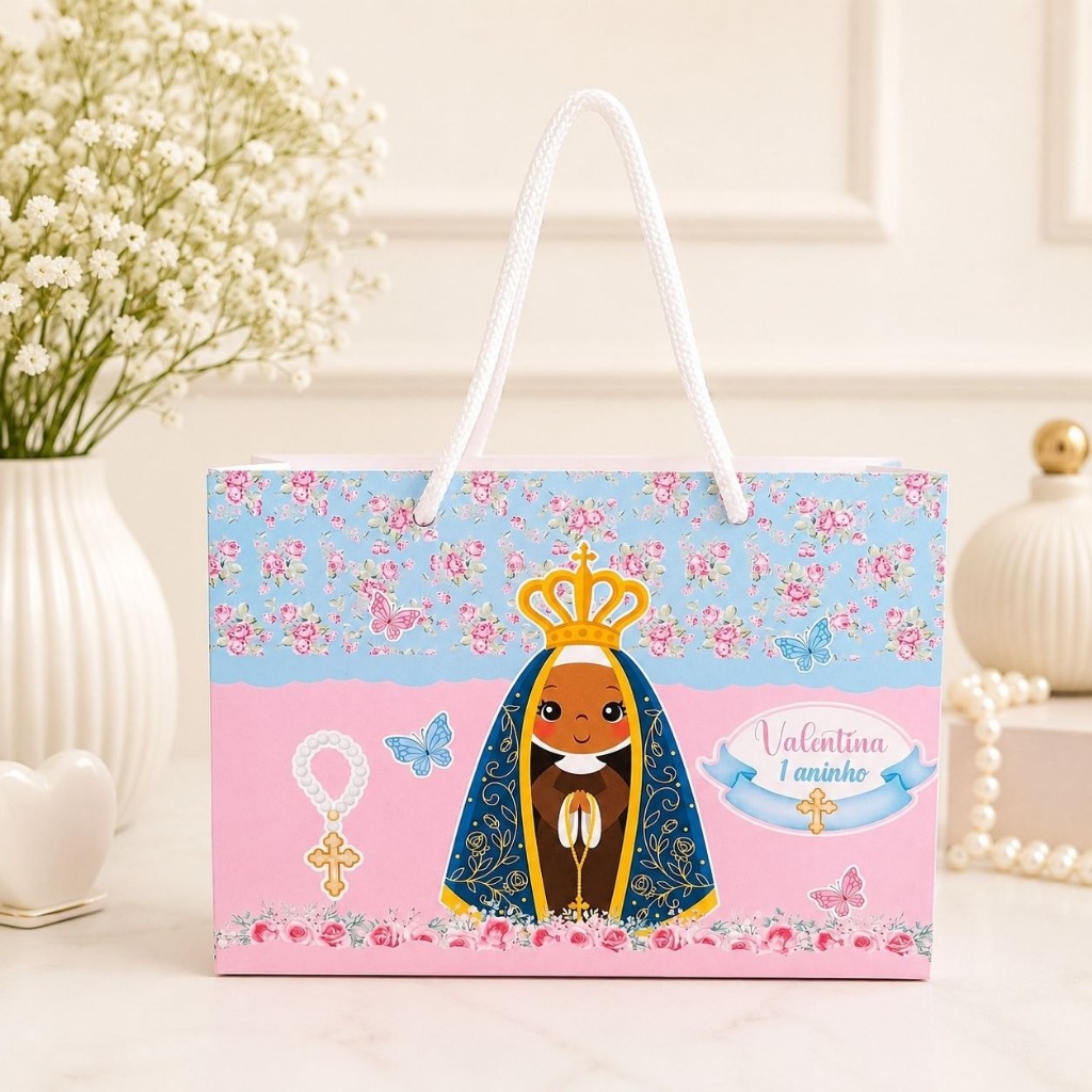 Sacolinha (G) Nossa Sra. Aparecida Lembrancinha Personalizada (Pegue e monte) Aniversário