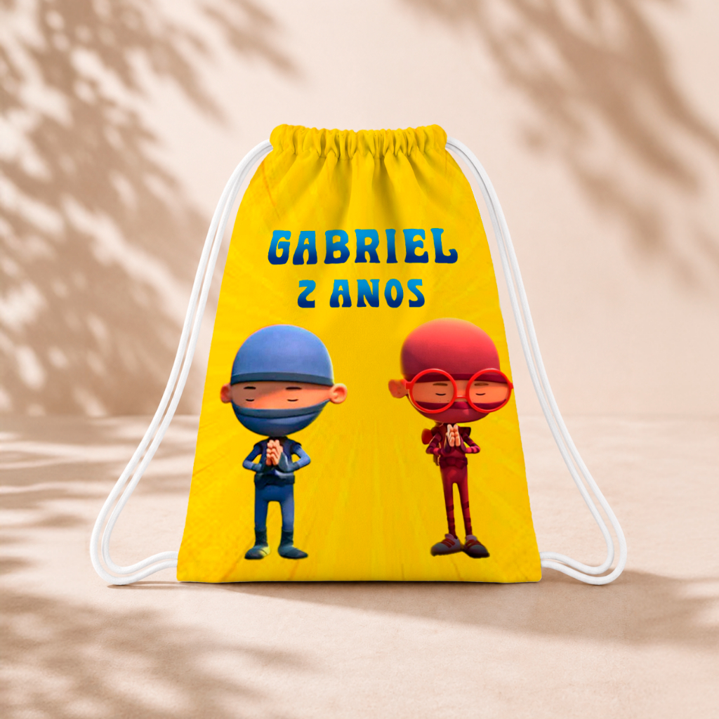 10 Mochila Personalizada 18x26 Sacolinhas Festa Aniversário Lembrancinha Hello Ninja M2