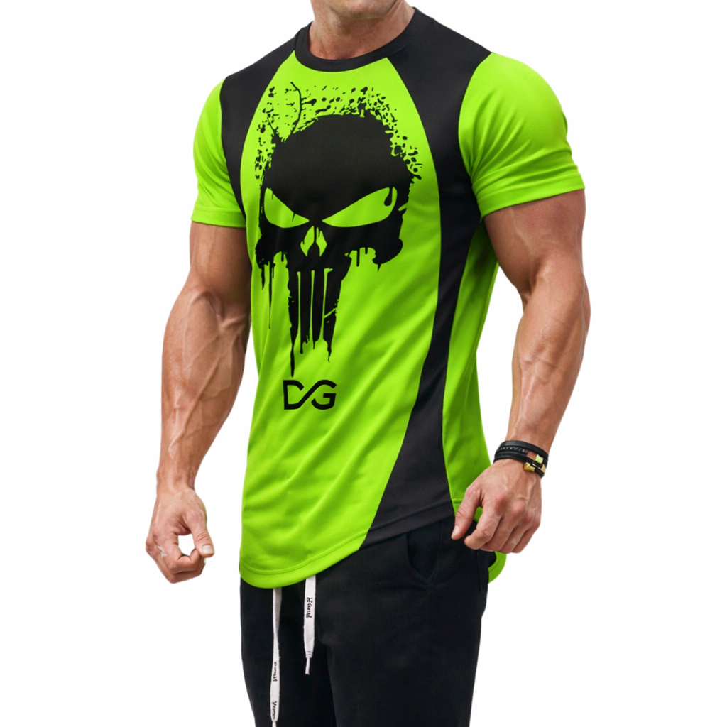 Camisa Justiceiro Masculina Dry Fit Proteção UV Slinfit longline Treino Academia Punisher CrossfitDG