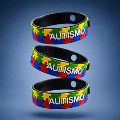 3 Pulseiras Ajustáveis P/ Autismo/autistas - Quebra Cabeça