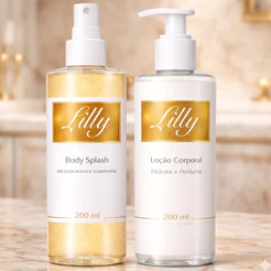 Kit Body Splash + Creme Hidratante 200ml lliliy Mulher Cheirosa Feminino Presente