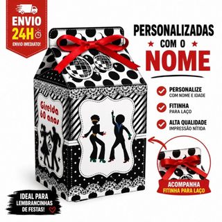 Caixinha milk anos 60 personalizadas com nome e idade