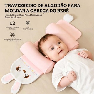 Plagiocephalia Baby Head Pillow, Travesseiro Bebê Plagiocefalia Posicional Anti Cabeça Chata Azul/ Rosa