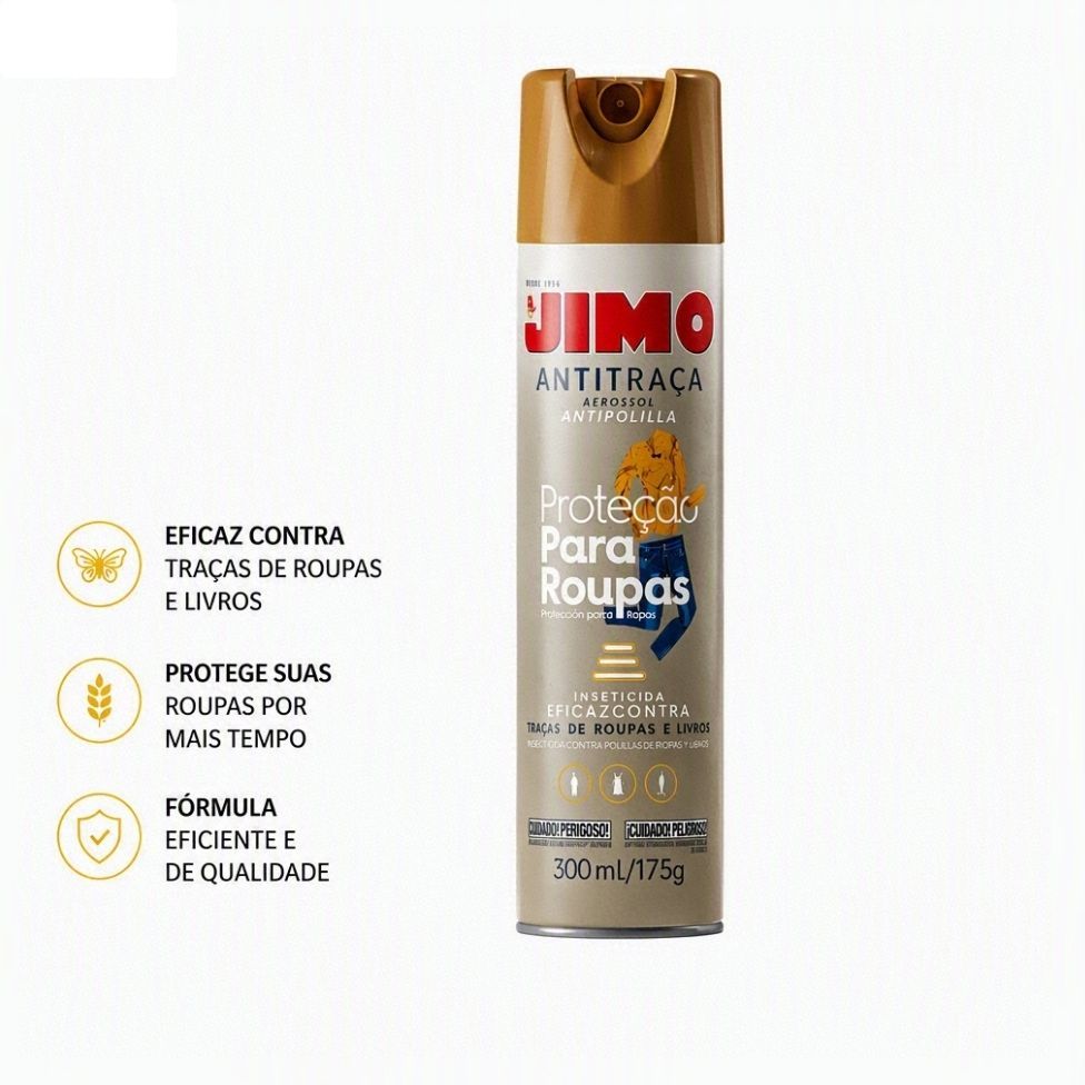 Jimo Anti Traça Aerossol 300ml Proteção Contra Traças