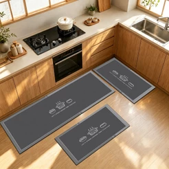 Kit 3 peças Tapete de Cozinha Emborrachado - Resistente, Antiderrapante e Fácil de Limpar, 120x40cm + 60x40cm + 60x40cm