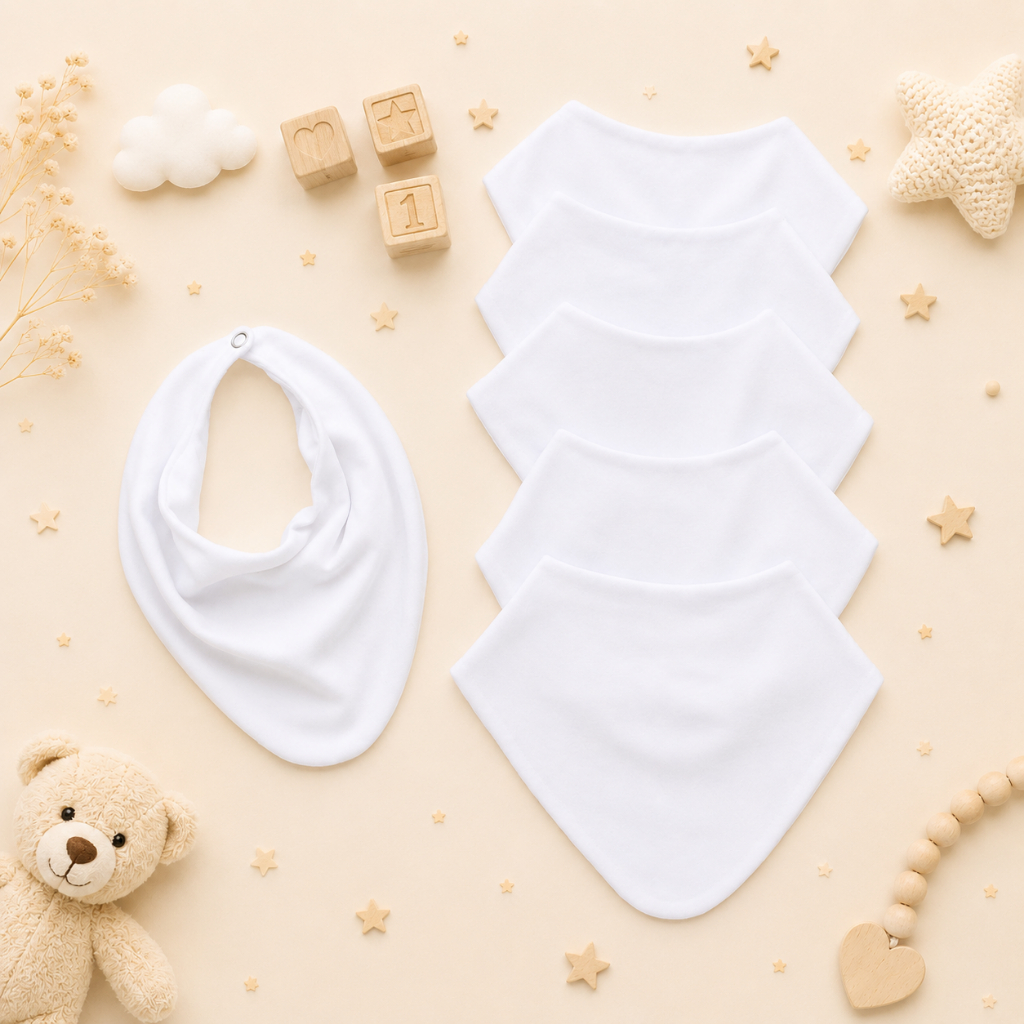 Kit babador bandana infantil branco