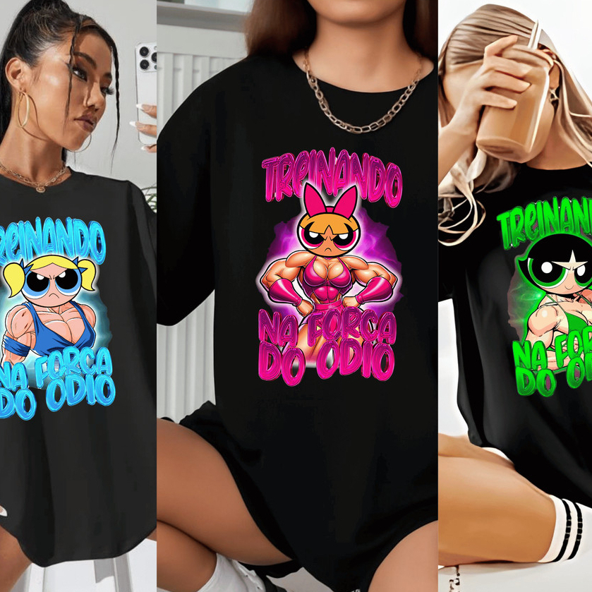 Kit 3 Camisetas Oversized Feminina Camisa Blusão Larga Academia Treino Crossfit Corrida Poderosa Gym