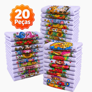 Kit 20 Pano De Prato Grande 45X75cm Kit Com 20 Unidades Pano De Copa e Cozinha Estampado Algodão