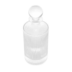 Garrafa para Whisky Wolff Lines 800ml Cristal Ecológico Incolor Servir Bebidas Bar Casa Decoração Mesa Posta Premium