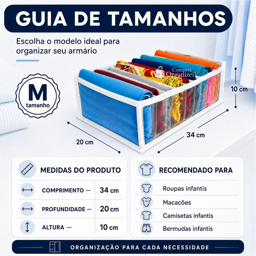 Kit 03 Colmeia Organizadora M 10 Nichos - Organizador de Gavetas - Organizador de guarda Roupas