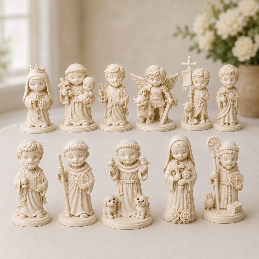 Santo Católico Infantil Imagem Religiosa para Crianças Decoração Católica Presente Batizado Comunhão Crisma