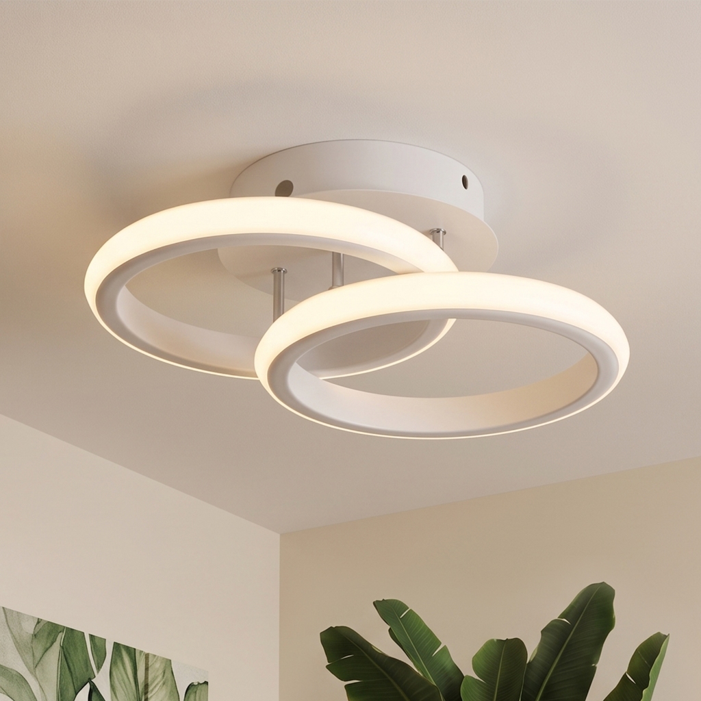 Luminaria Teto Pendente Led Plafon de Sobrepor Branco Redonda 3 Cores para Quarto Sala Corredor Luminaria Teto Bancada