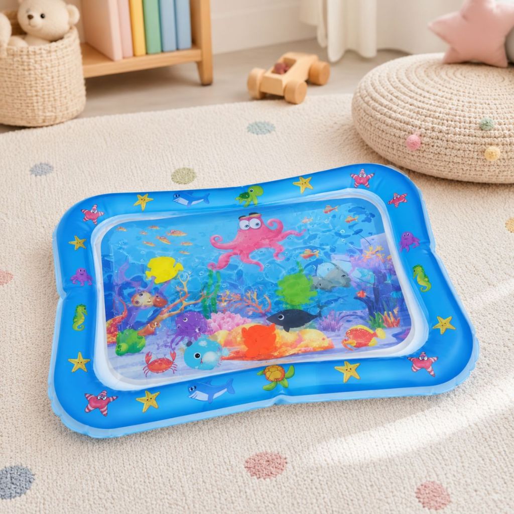 Tapete Infantil Bebê Inflável Água Atividades Sensorial Almofada Menino e Menina Gato Animais · foto 2