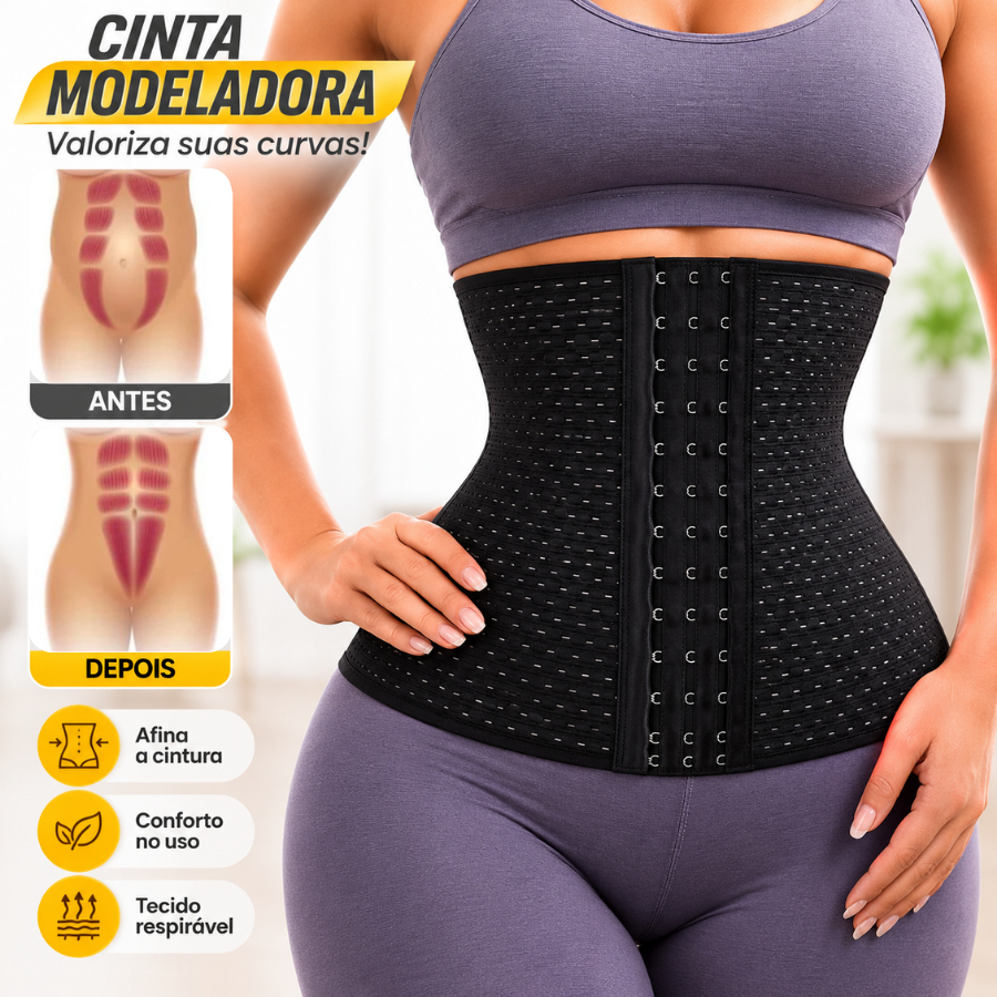 Cinta Modeladora Elastique Feminina Redutor Afina Cintura Mulher Fitness Abdominal Redutora
