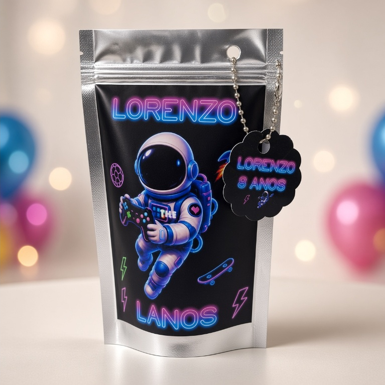 Saquinho Ziplock Minecraft metalizado Personalizado /Lembrancinha para Festa /Aniversário / Lembrancinha