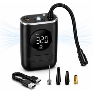 Mini Compressor de Ar Portátil com Inflador de Pneu Portatil Recarregavél Digital USB Calibrador Pneu