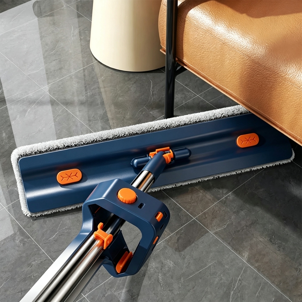Mop Triangular Dobrável Portátil com Raspador de Água + 2 Panos Extras -S5 · foto 2