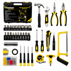 Kit 134 Peças Jogo de Ferramentas Completo Cromo Vanádio Titanium Platina