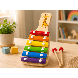 Xilofone Brinquedo Educativo Montessori de Madeira Sensorial Pedagógico