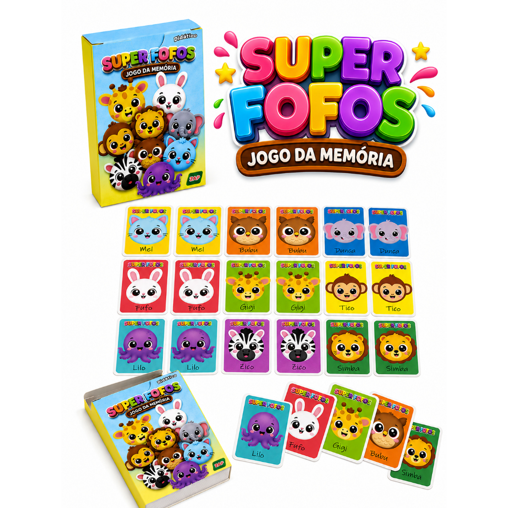 Kit 15 Jogo Da Memoria Super Fofos Infantil P/ Kit Festa Lembrancinha Aniversario Prenda — imagem 2 de 2