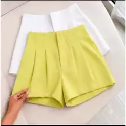 Kit 2 Short Alfaiataria Social Zíper na lateral Qualidade Premium, Moda verão 2027