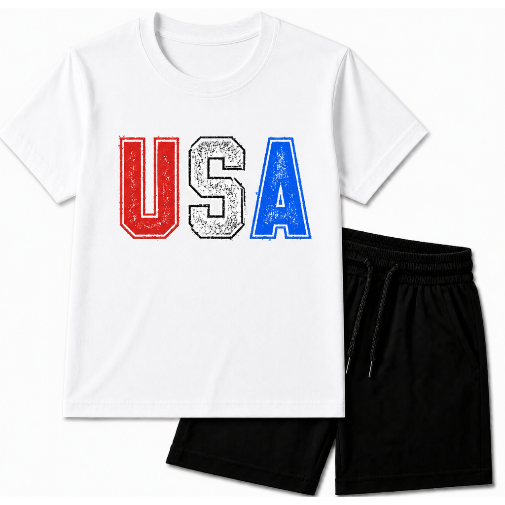 Conjunto Infantil Menino Camiseta Algodão Bermuda Moletinho Roupa Infantil Masculina Confortavel