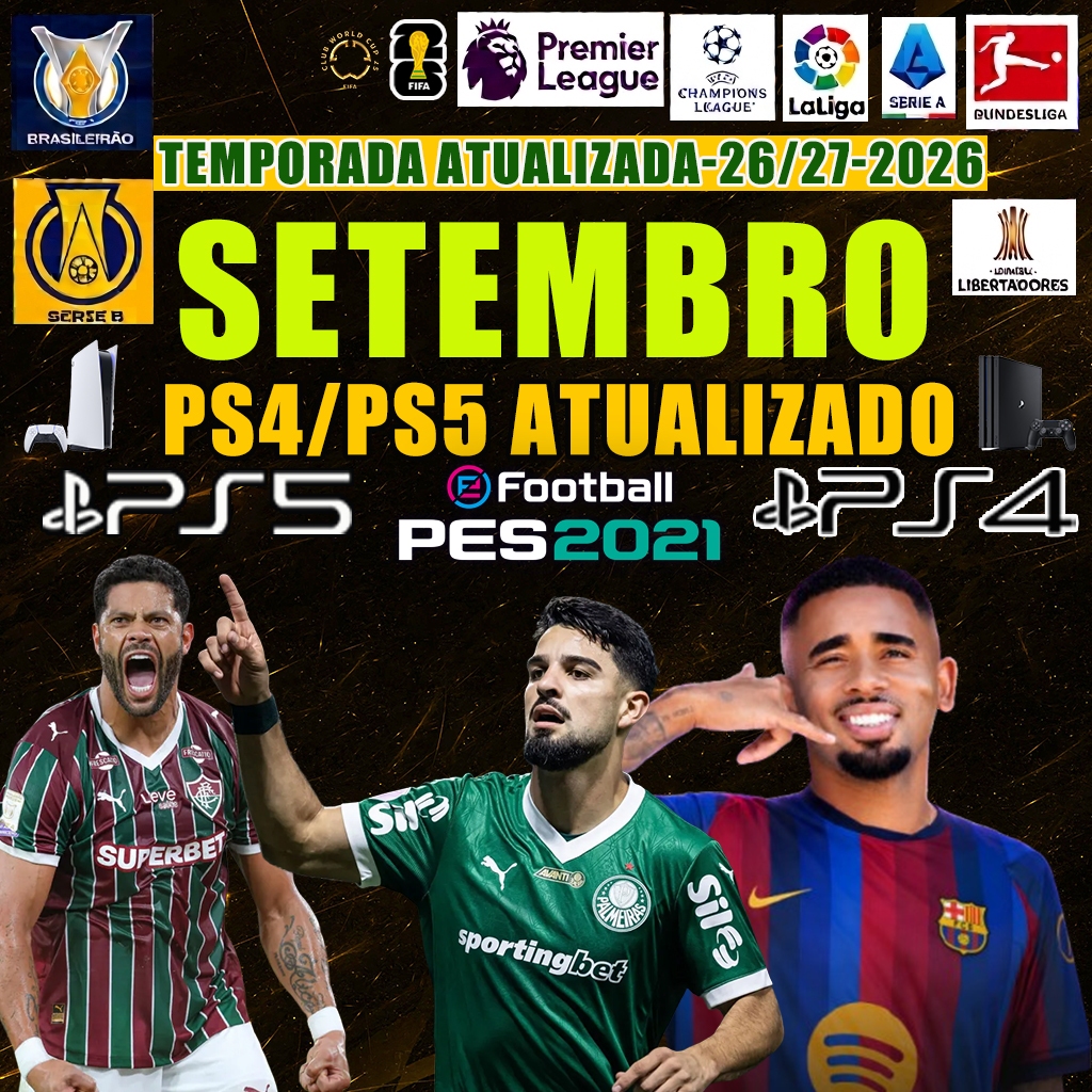 NOVO FUTEBOL 2026 OPTION FILE EDIÇÃO PARA 18/19/20 E 21 P/ PS4 E PS5