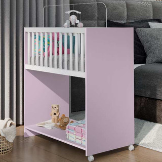 Mini Berço Baby Plus Com Colchão Rodinhas e Suporte de Mosquiteiro