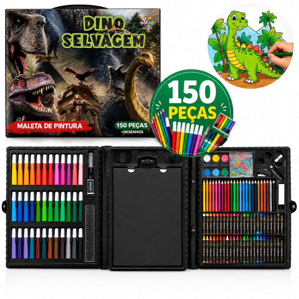 Kit Estojo Maleta De Pintura Menina Princesas Kit Completo 150 Peças Colorir